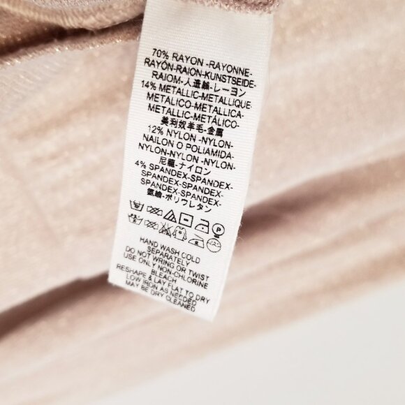 Free People Glam Sparkle Cowl Neck Pullover Sweater Pearl Dust Glitter Champagne - Picture 12 of 15